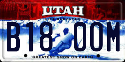 UT license plate B180OM
