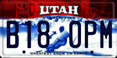 UT license plate B180PM
