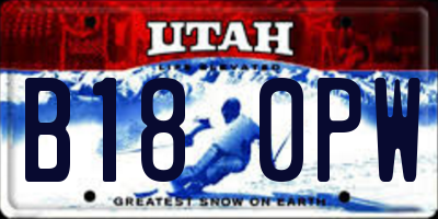 UT license plate B180PW