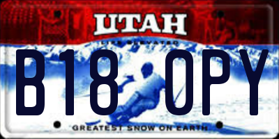 UT license plate B180PY