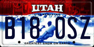 UT license plate B180SZ