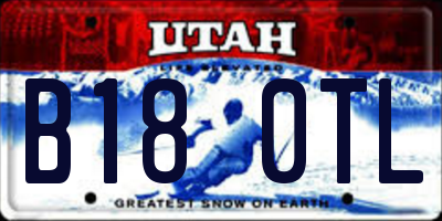 UT license plate B180TL