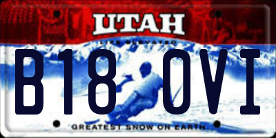 UT license plate B180VI