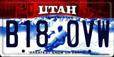 UT license plate B180VW