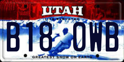 UT license plate B180WB