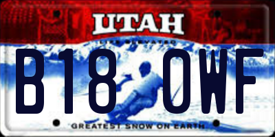 UT license plate B180WF