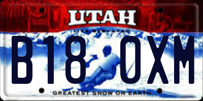 UT license plate B180XM