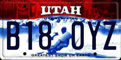 UT license plate B180YZ