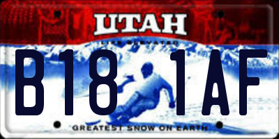 UT license plate B181AF