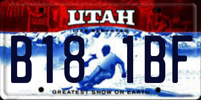 UT license plate B181BF