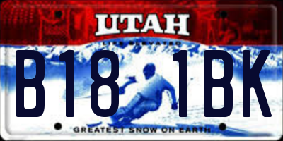 UT license plate B181BK
