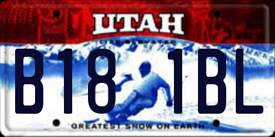 UT license plate B181BL