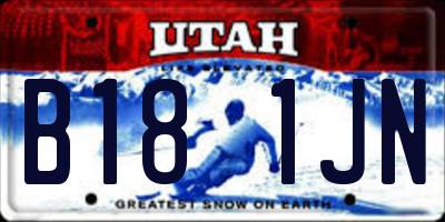 UT license plate B181JN