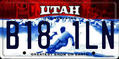 UT license plate B181LN