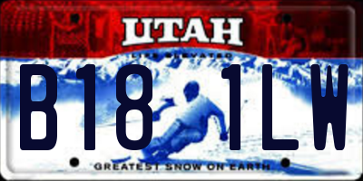 UT license plate B181LW