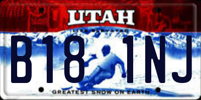 UT license plate B181NJ