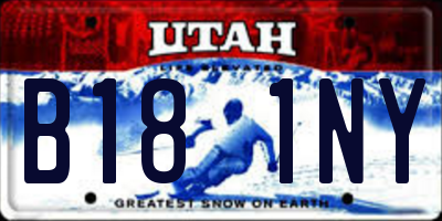 UT license plate B181NY