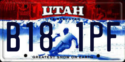UT license plate B181PF