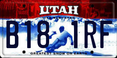 UT license plate B181RF
