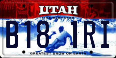 UT license plate B181RI