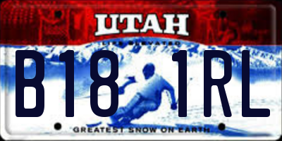 UT license plate B181RL
