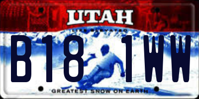 UT license plate B181WW