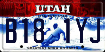 UT license plate B181YJ
