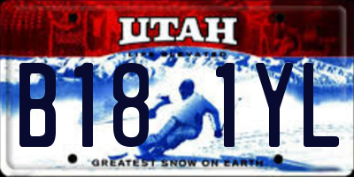 UT license plate B181YL