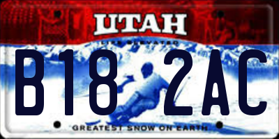 UT license plate B182AC