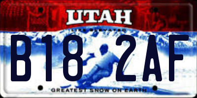 UT license plate B182AF
