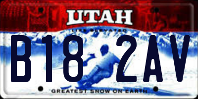 UT license plate B182AV