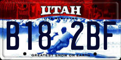 UT license plate B182BF