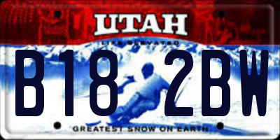 UT license plate B182BW