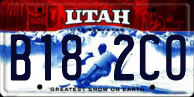 UT license plate B182CO