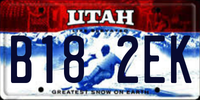 UT license plate B182EK