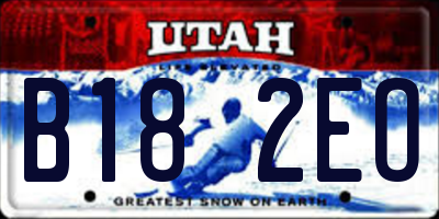 UT license plate B182EO