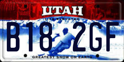UT license plate B182GF