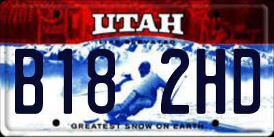 UT license plate B182HD