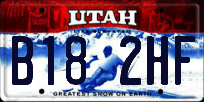 UT license plate B182HF