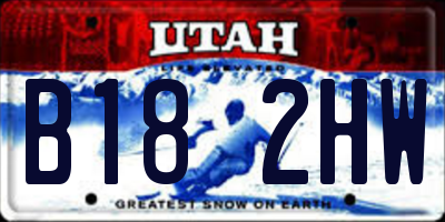 UT license plate B182HW