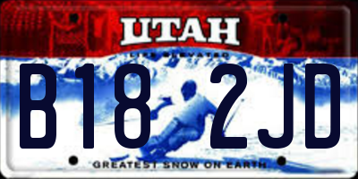 UT license plate B182JD