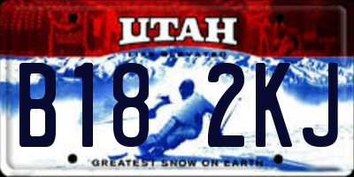 UT license plate B182KJ