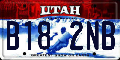 UT license plate B182NB