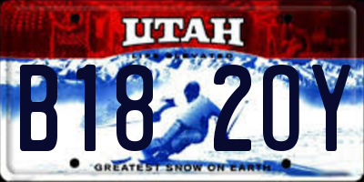 UT license plate B182OY