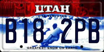 UT license plate B182PB