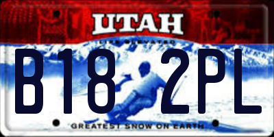 UT license plate B182PL
