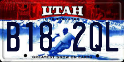 UT license plate B182QL