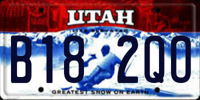 UT license plate B182QO