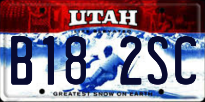 UT license plate B182SC