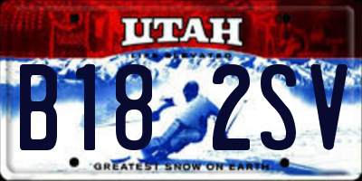 UT license plate B182SV